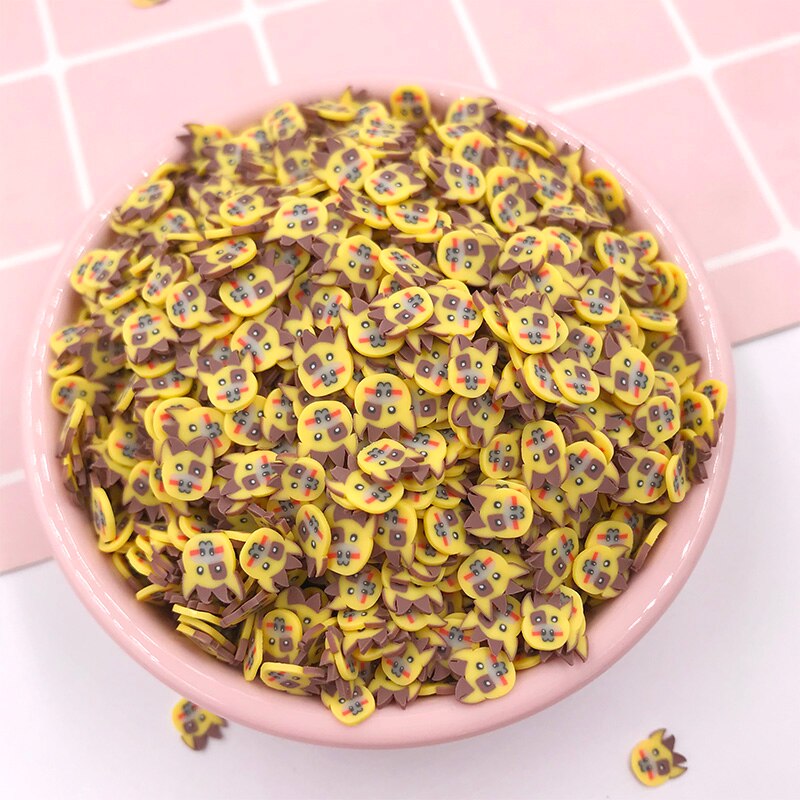 Arcilla polimérica en rodajas con cabeza de Toro, rociadores de arcilla suave para hacer manualidades, Material de relleno DIY, accesorios de 5mm, 50 g/lote: Default Title