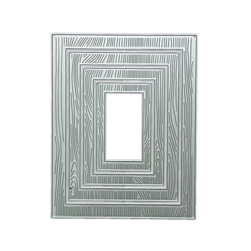 Wood Grain Rectangle Nesting Frame Metal Cutting Dies Stencil DIY Scrapbooking Embossing Tool Die Cuts Paper Card Album