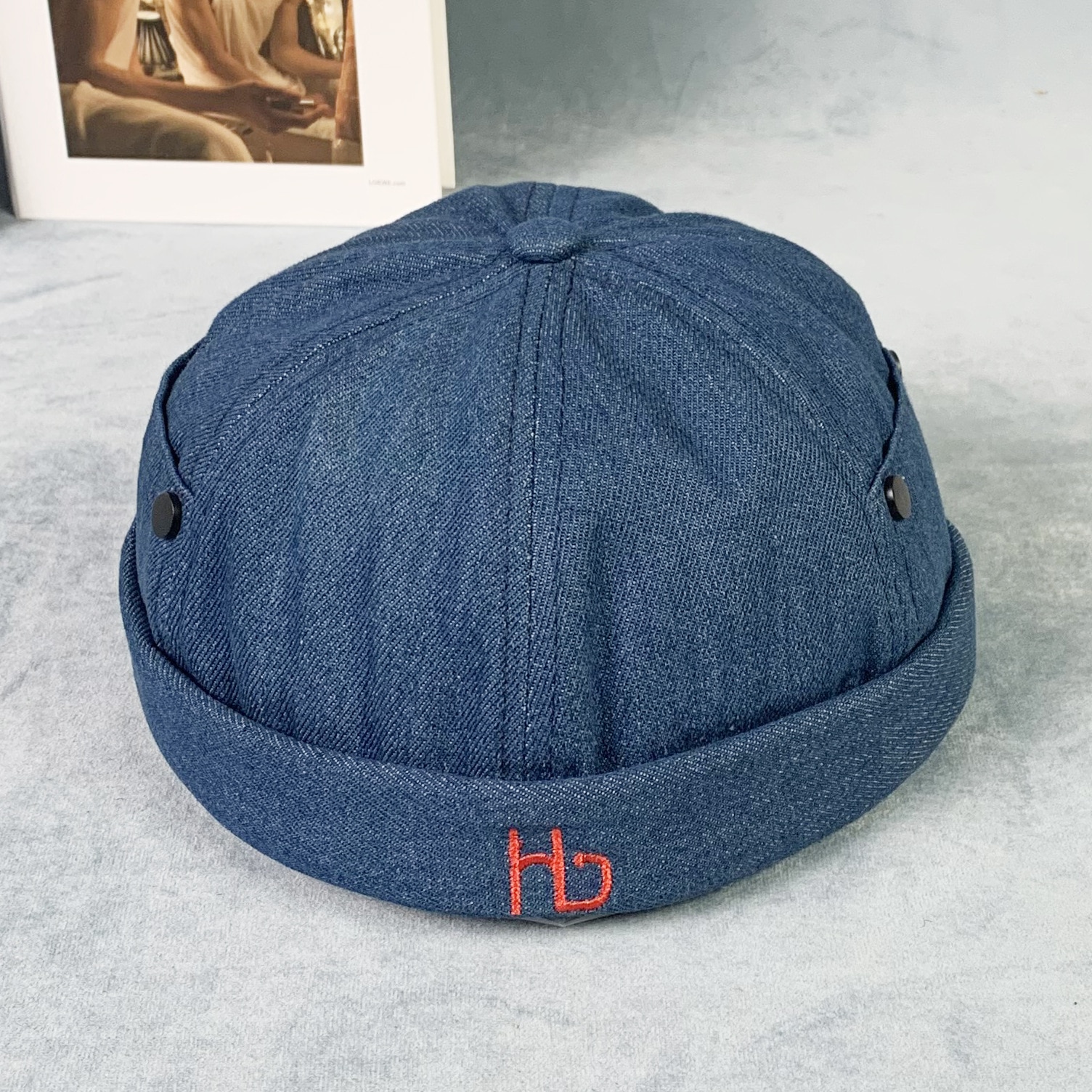 Efterår vinter herre huer bomuld drenge mænd skullies hue udlejer hat melon kasketter street hat bære sømandshat til mænd: Marine blå