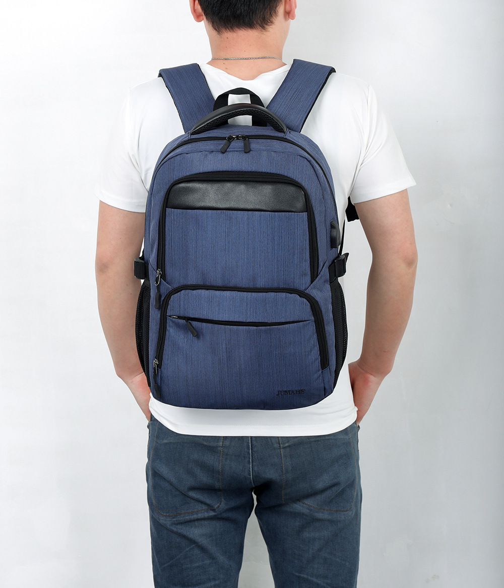 Crossten external usb charging port bag, waterproof 15 " laptop backpack, school travel bag, school backpack, waterproof school bag: Blue