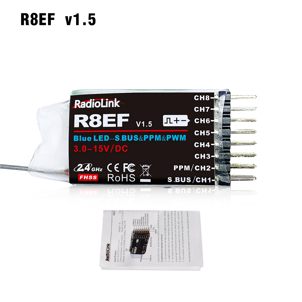 RadioLink RC Receiver R8FGH R8FG R8EF R8FM R8SM R8XM R7FG R6FG R6F R4FGM 2.4G Receiver: Red