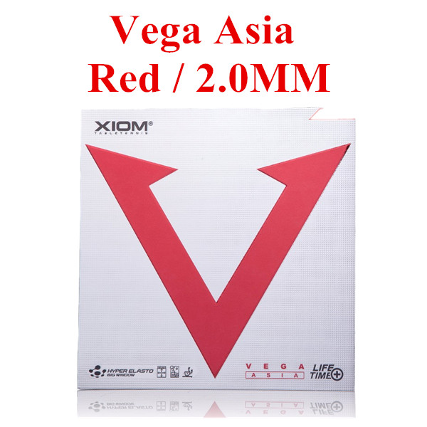 XIOM RED VEGA ASIA-espinillas para Tenis De mesa, Tenis De goma, esponja De Ping Pong: Red 2.0mm