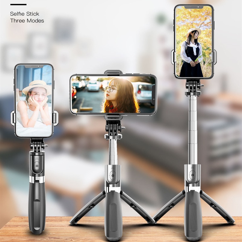 Uitschuifbare Draadloze Selfie Stok Statief L02 Telefoon Zelf Stick Met Bluetooth Remote Camera Foto Selfie Sticks Handheld Gimbal