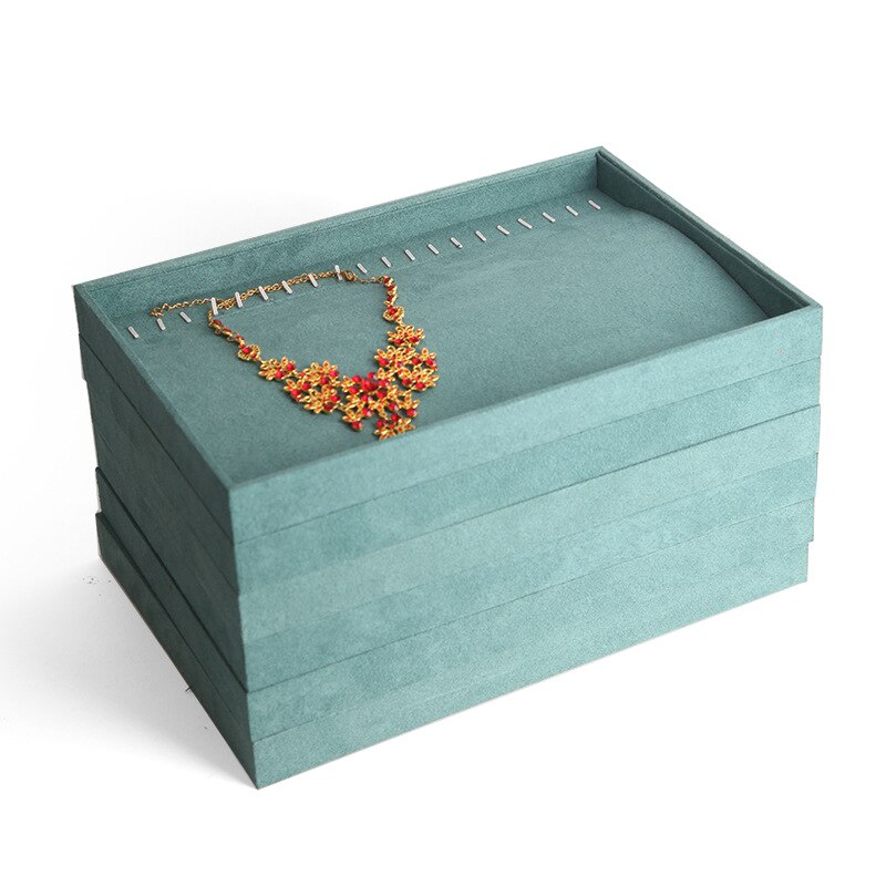Jewelry Organizer Tray - Velvet Display Holder for Rings, Earrings, Necklaces, Bracelets - 35x24x3cm