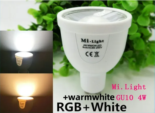 Milight – lampe Led 2.4G avec contrôleur Wifi, GU10, E27, 4, 6, 9W, RGBW, RGBWW, télécommande à quatre zones, variable: green