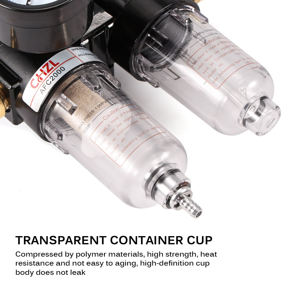 Allomn luftkompressor filter regulator gauge trap olie / vand filter luft separator trykregulator airbrush kompressor