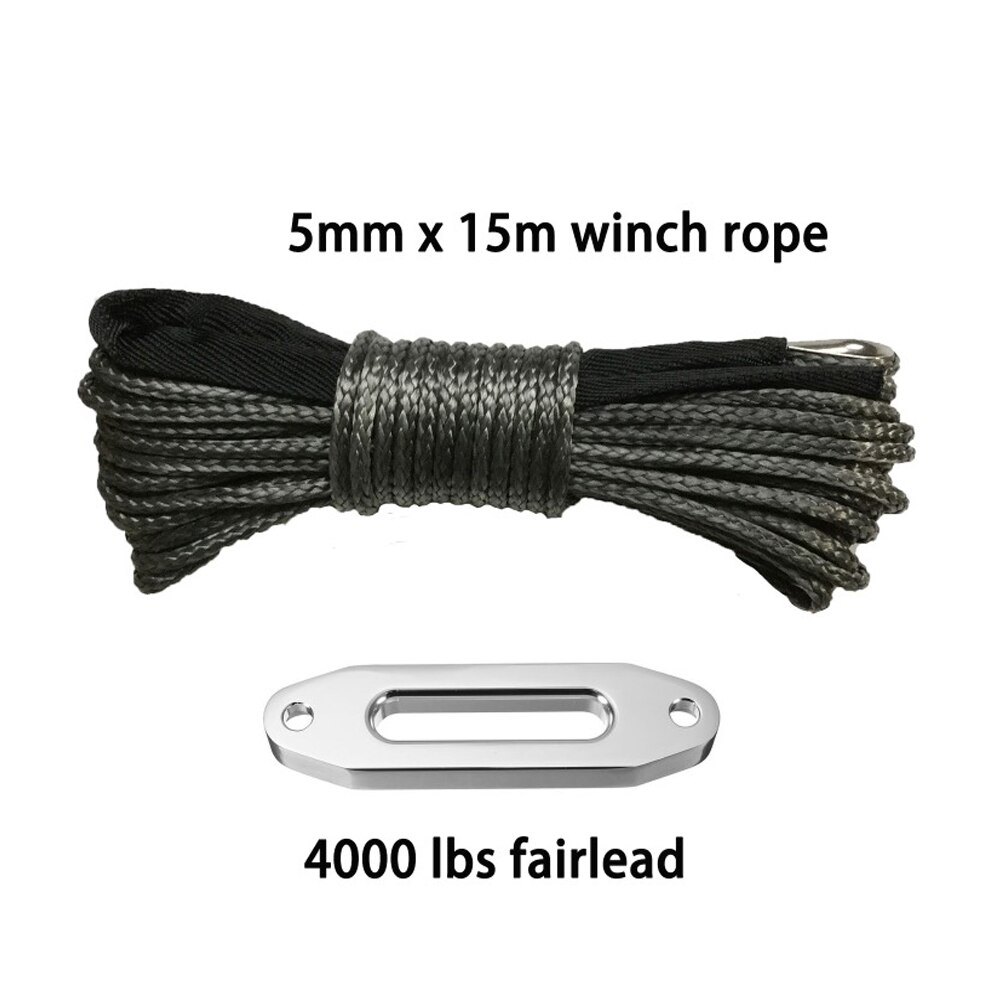 5mm * 15m + 4000lbs fairlead synthetic winch line ... – Vicedeal