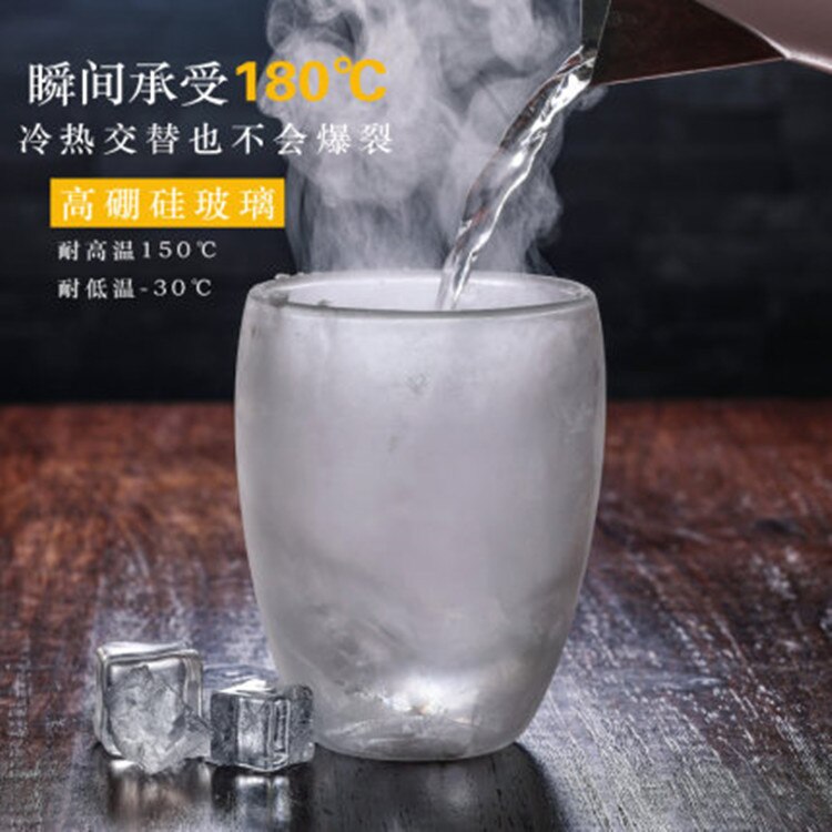 Transparante Double-Layer Isolatie Cup Warmte-Proof Anti-Freeze Melk Kopje Koffie Kopje Thee Cup Drankkop ijs Cup