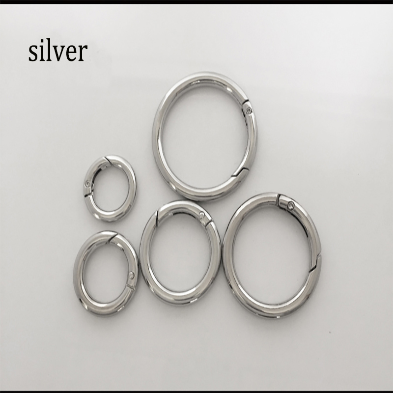 4PCS Metal D O Ring Openable Clap For Bags Handbag DIY Snap Clasp Claps Trigger For Handbags Straps for Bag Parts Accessories: silver / inner 2cm