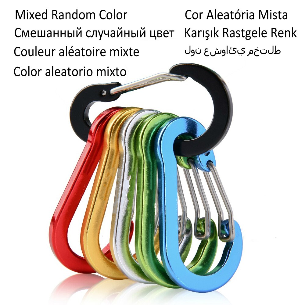 6 Stuks Aluminium Karabijnhaak Sleutelhanger Outdoor Camping Klimmen Snap Clip Lock Haak Vissen Tool Gyh: Mixed Random Color