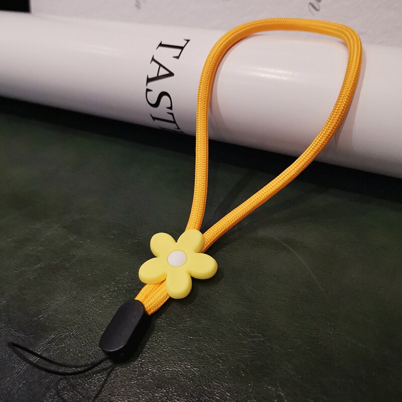 Flower Bracelet Wrist Strap Short Braid Phone Lanyard for iphone 12 13 huawei redmi xiaomi Samsung Camera GoPro String Holders: yellow