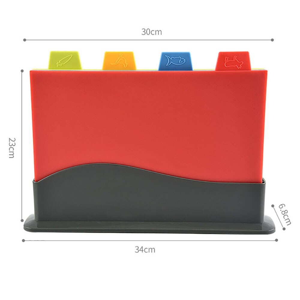 Plastic Colour Coded Chopping Board Set Non Slip Food Cutting Board With Stand Plastic Cutting Boards Fahion
