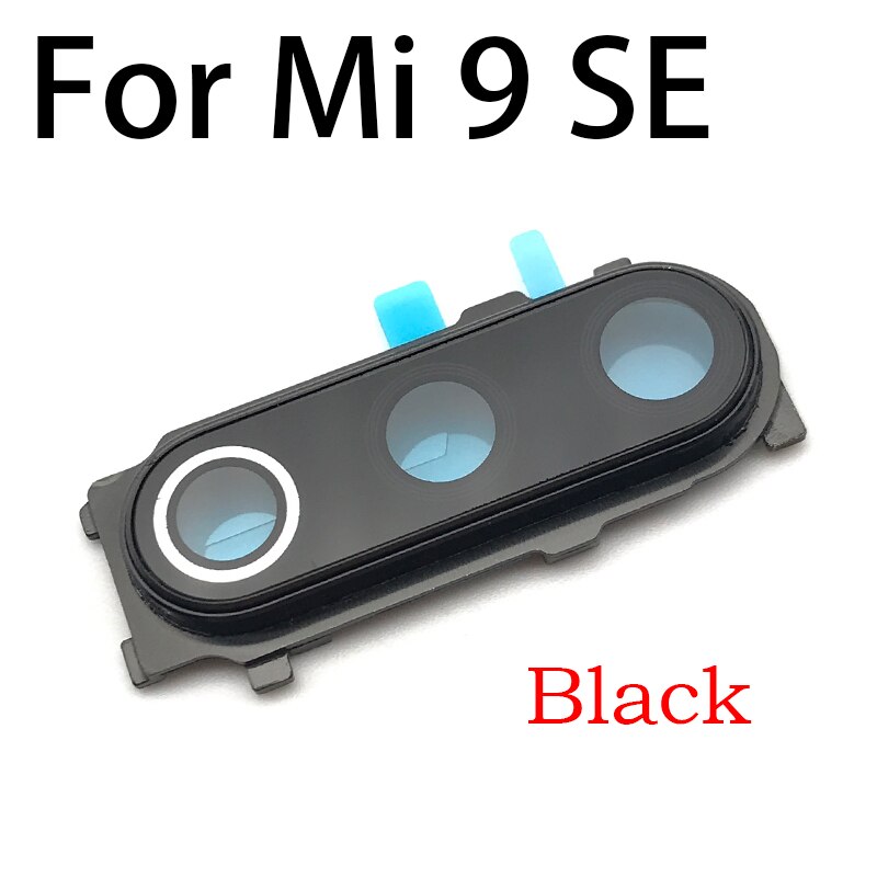 Tylna szyba aparatu dla Xiaomi Mi 6 Mi6 M6 Mi 8 Mi8 Mi 9 Mi9 Lite SE tylna kamera szklany obiektyw z ramką dla Redmi Note 8 Pro: Mi 9 SE Black
