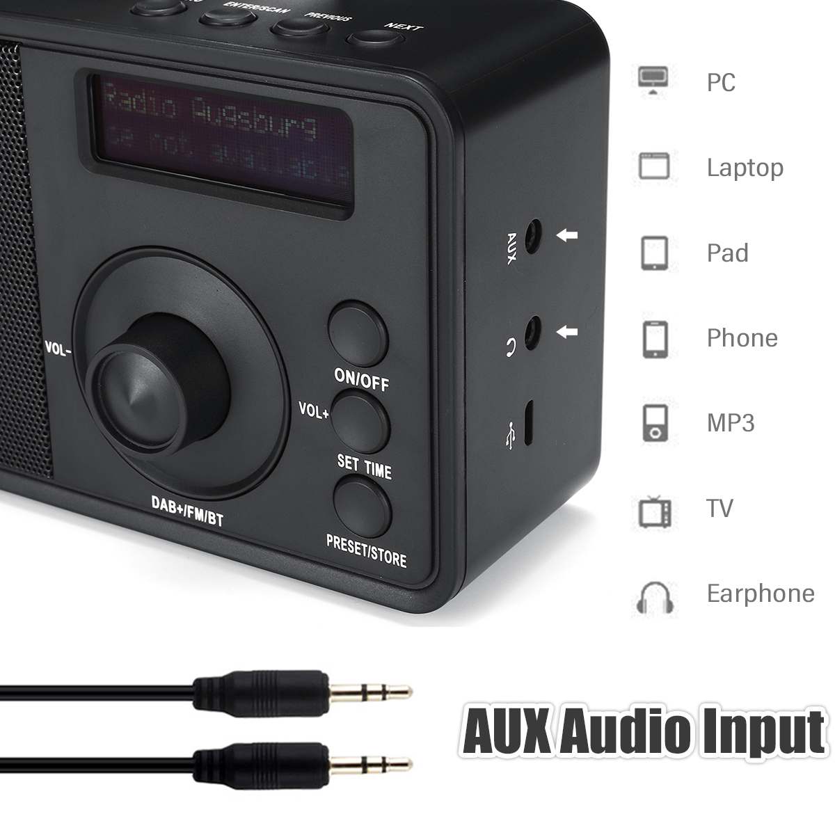 Portable DAB DAB+FM Digital Radio Player Receiver ... – Grandado