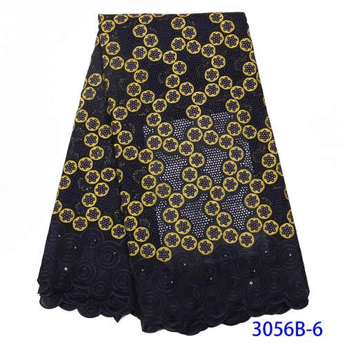 Telas de encaje de gasa suiza en suiza, telas de encaje de algodón suizo africano para mujer, tela de encaje nigeriano para vestido KS3056B: Picture 6