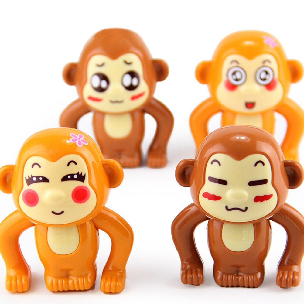 Kids Leuke Cartoon Aap Dier Wind Up Running Plastic Clockwork Klassieke Speelgoed Kids Educatief Speelgoed Voor Kinderen