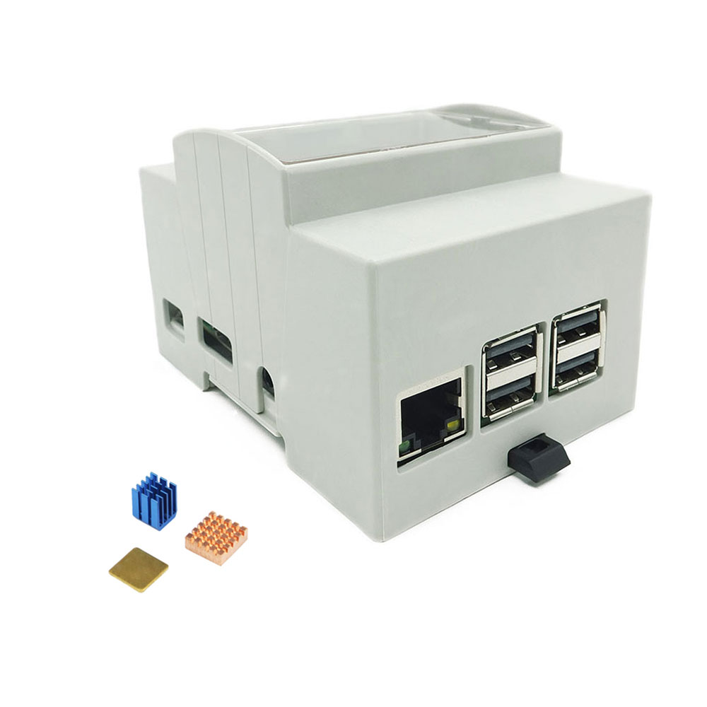 Boîtier de protection pour Raspberry Pi 4, modèle B, ABS, blanc, directe: orange