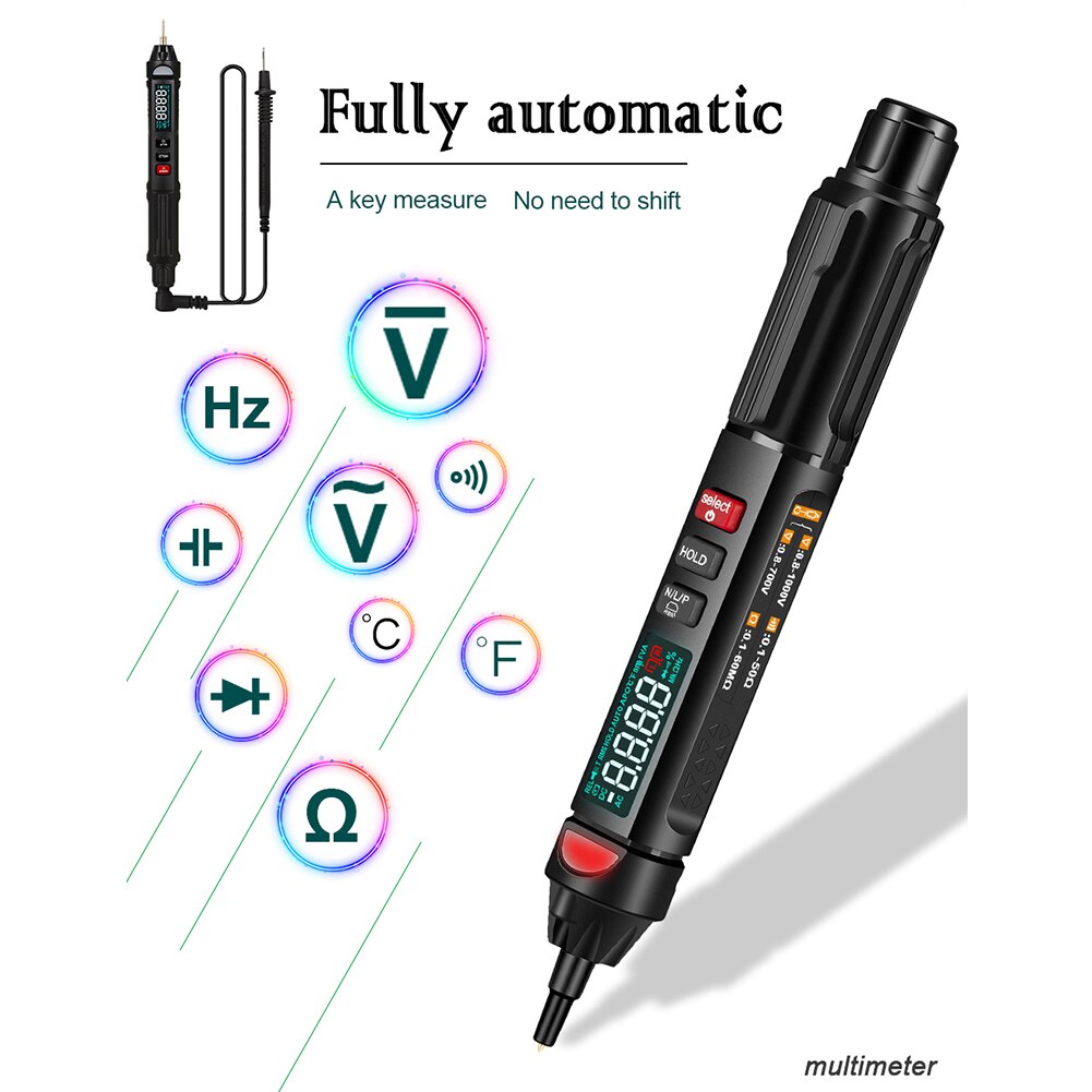 ET8908 Digital Multimeter Auto Intelligent Sensor Pen Tester Multimeter 6000 Counts NonContact AC/DC Voltage Measurment Meter