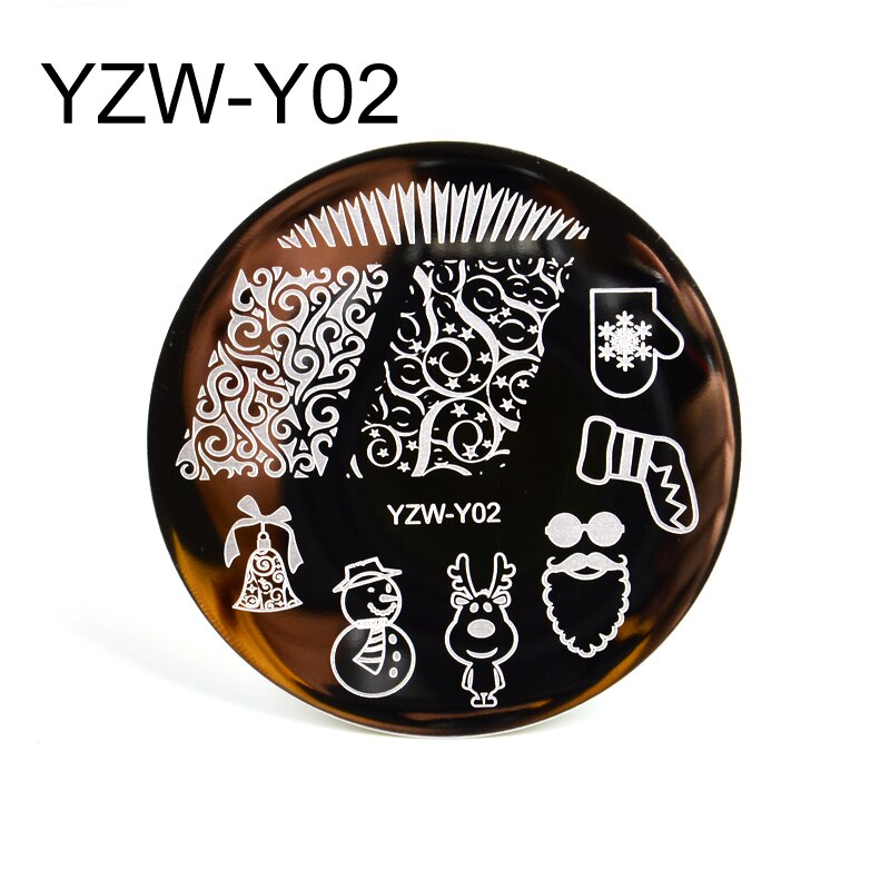 Weihnachten Nagel Kunst Druck Stanzen Vorlagen Edelstahl Schneeflocke Bilder Druck Platten Geometrische Stempel Schablone: YZW-Y02