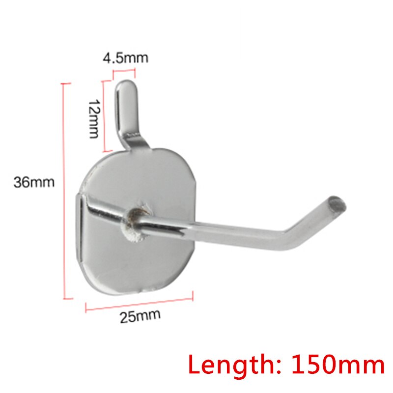 5pcs Display Hooks Single Line Cold-rolled Steel Pegboard Hooks 50/100/150/200mm Hook for Supermarket Shop Wire Dia.3.5mm: Apple Style 150mm