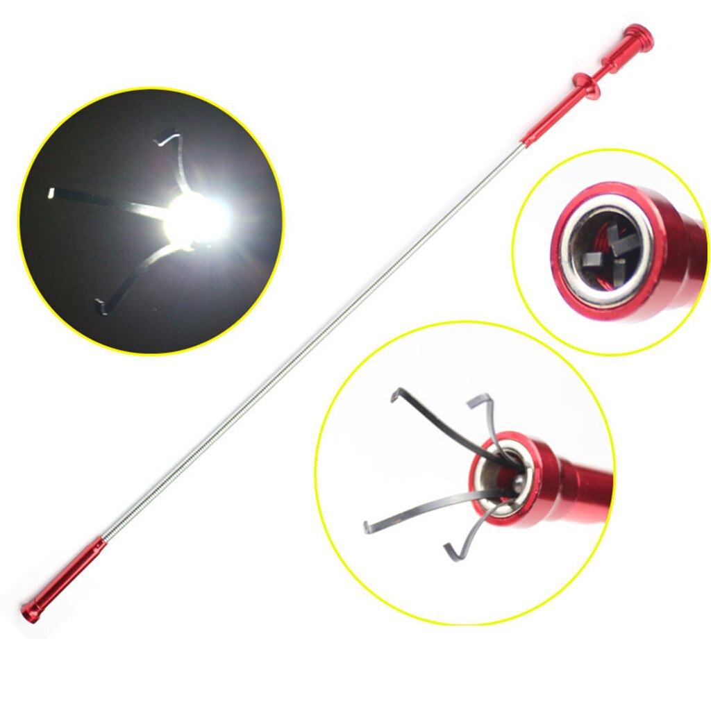 Claw Magnetic Pick-up Tool 4 Claws with Bright LED Light Flexible Spring Magnet Grab Grabber Fingers Prongs Pick Up Tool