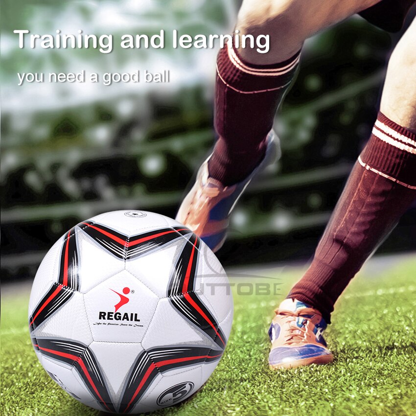 Outtobe Maat 5 Voetbal Voetbal Naadloze Anti-Slip Pu Kinderen Voetbal Indoor/Outdoor Training Voetbal Met Gratis inflator