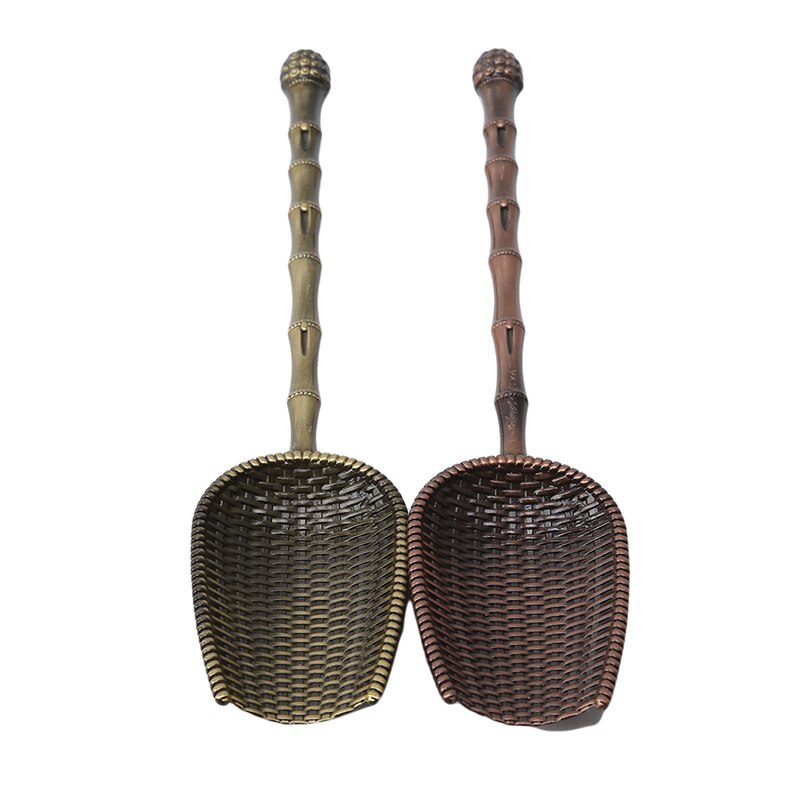 Mini cucharas de té Retro de cobre, cuchara de sal y azúcar de , accesorios de té chinos Kongfu, vajilla