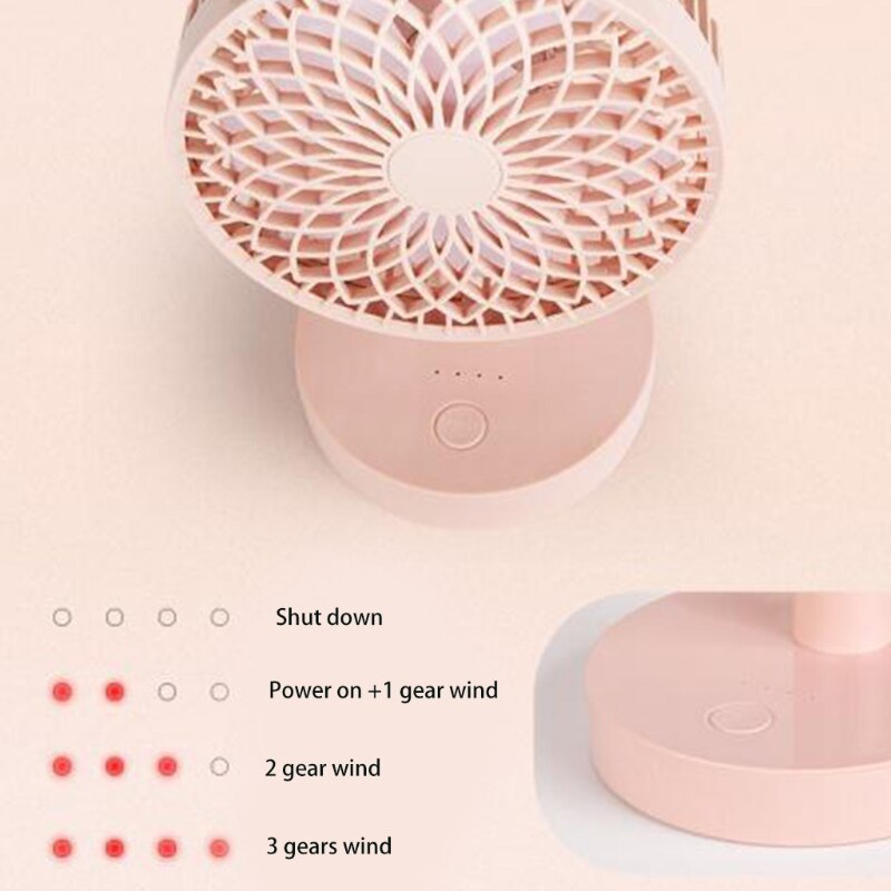 A USB Desktop Oscillating Fan 90° Rotating, 3-speed Strong Airflow, 1200mAh Battery, Quiet Operation, Suitable For Home Office