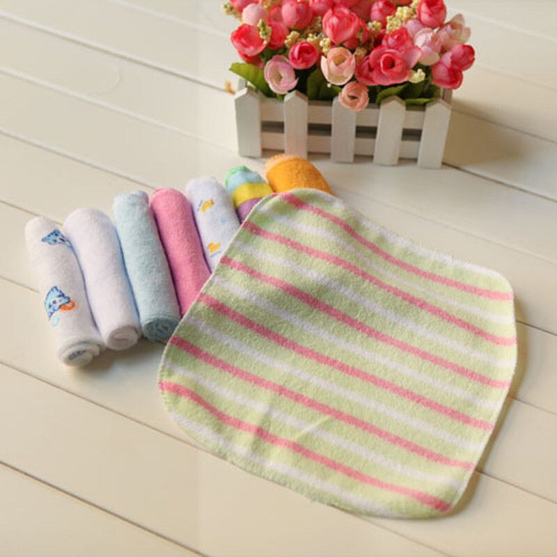 8pcs/set Soft Cotton Baby Infant Newborn Bath Towel Washcloth Feeding Wipe Cloth