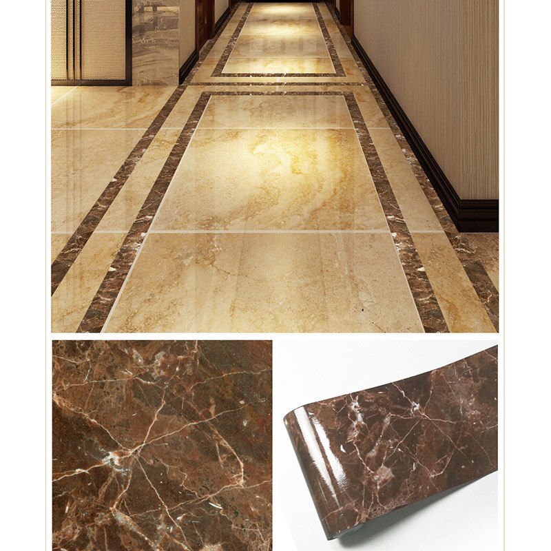 Waterproof Marble Styled Tiles Sticker PVC Self-Adhesive Ceramics Floor Stickers