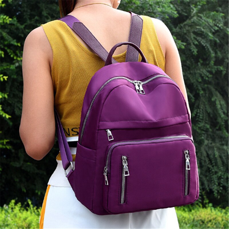 chaude classique femmes sac à dos noir Oxford tissu grande capacité sac à bandoulière étanche: VIOLET