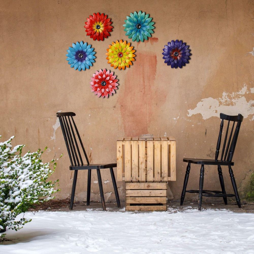 Tuin Decor Ijzeren Bloem Hek Decoratie Creatieve Prachtige Muur Opknoping Kleurrijke Kunst Achtergrond Hanger Prop