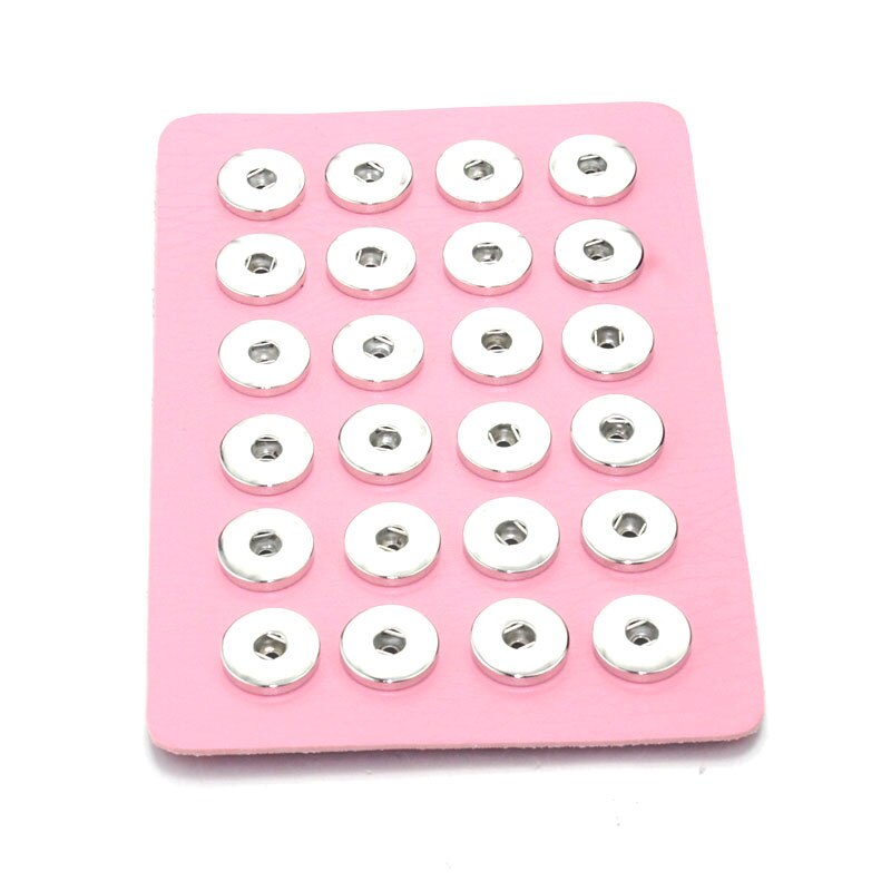 snapp smykker 18mm trykkknapp vise 10 farger svart skinn snapp vise til 24 stk smykker vise holder 8089: Rosa