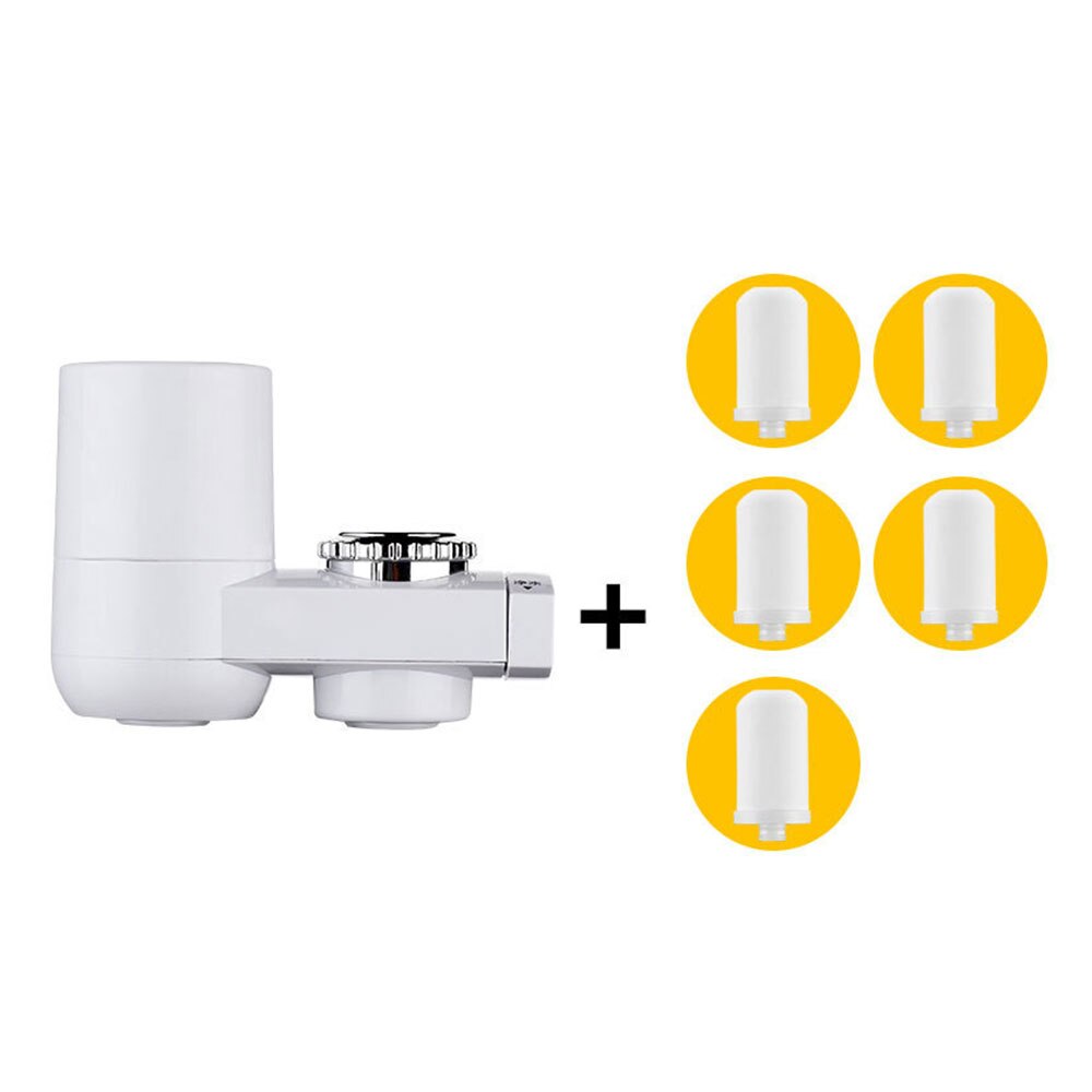 Tap Water Purifier Clean Kitchen Faucet Washable Ceramic Percolator Water Filter Filtro Rust Bacteria Removal Replacement Filter: Brown
