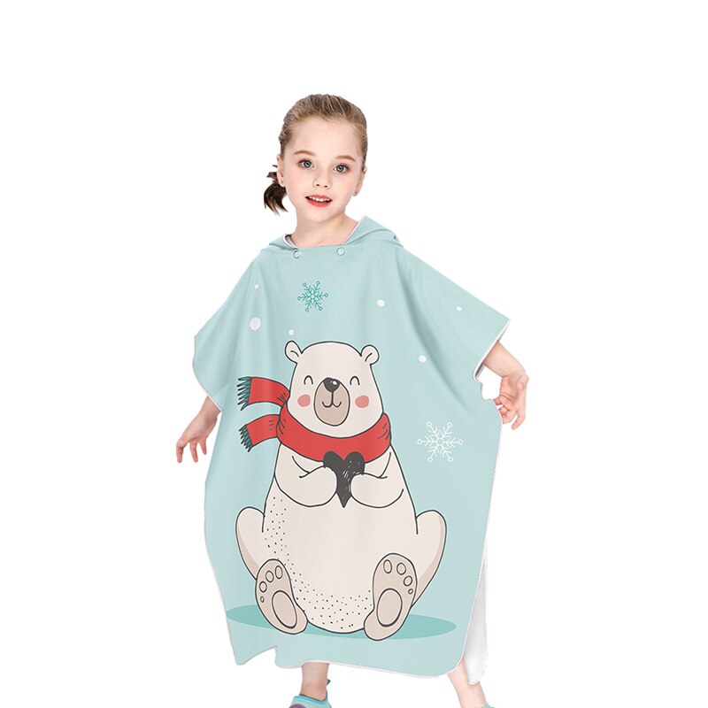 Niños microfibra Albornoz para la playa cambiar bata Poncho con capucha de Surf Poncho compacto rápido seca toallas con capucha: 12C