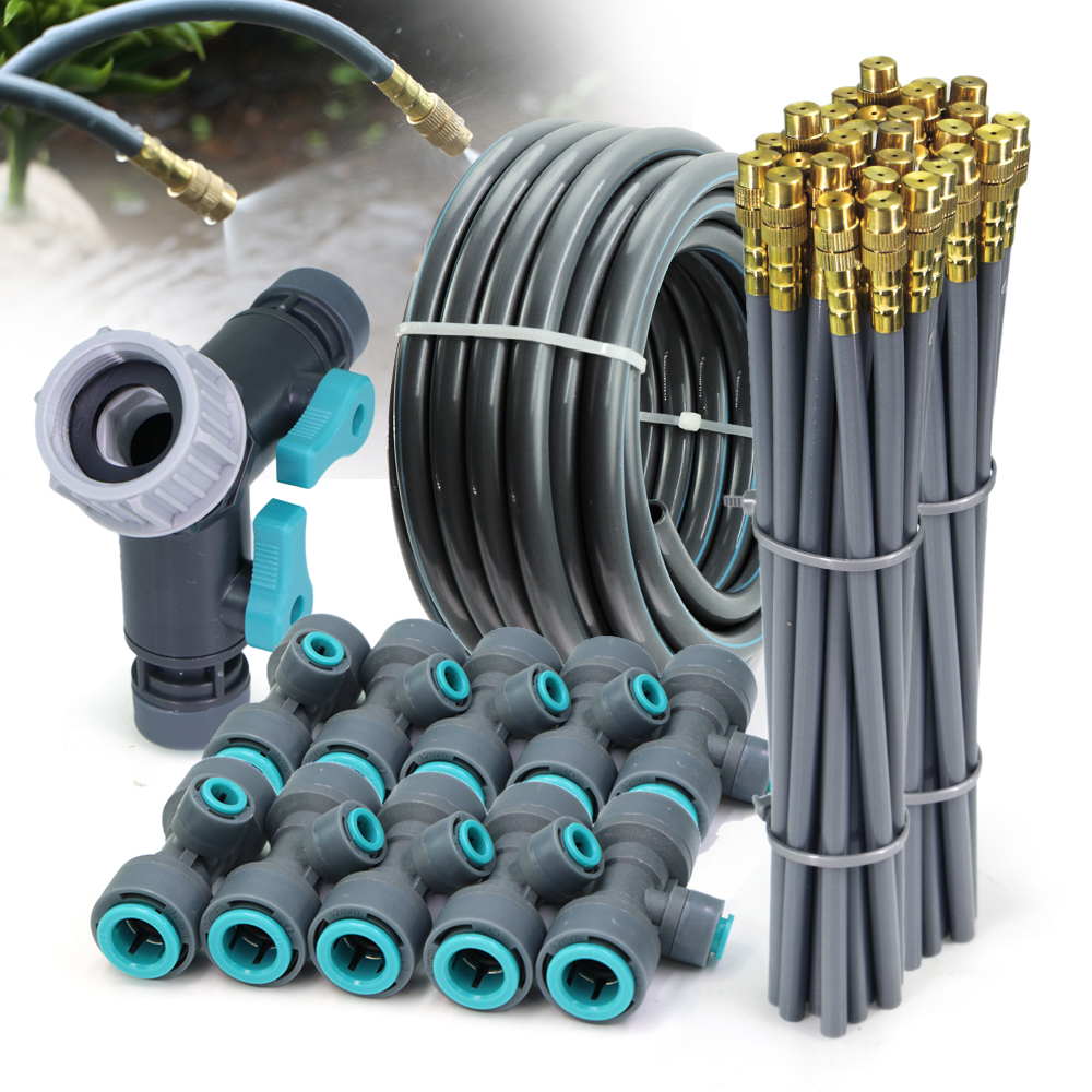 3/8" 9/12mm Garden Auto Watering System 20cm Free Bend Adjustable Sprayer Nozzle Misting Cooling Plants Irrigation Sprinkler Kit