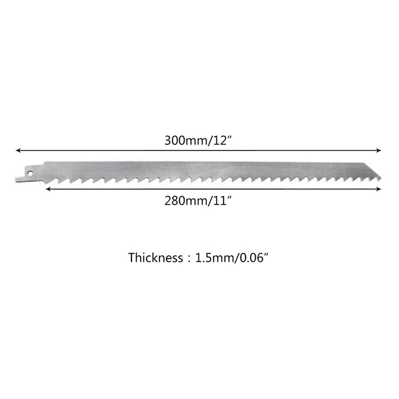 Lame de scie alternative de 12 pouces pour la coupe de nourriture grandes dents lames de scie pour congeler la viande, glaçons 3 pièces