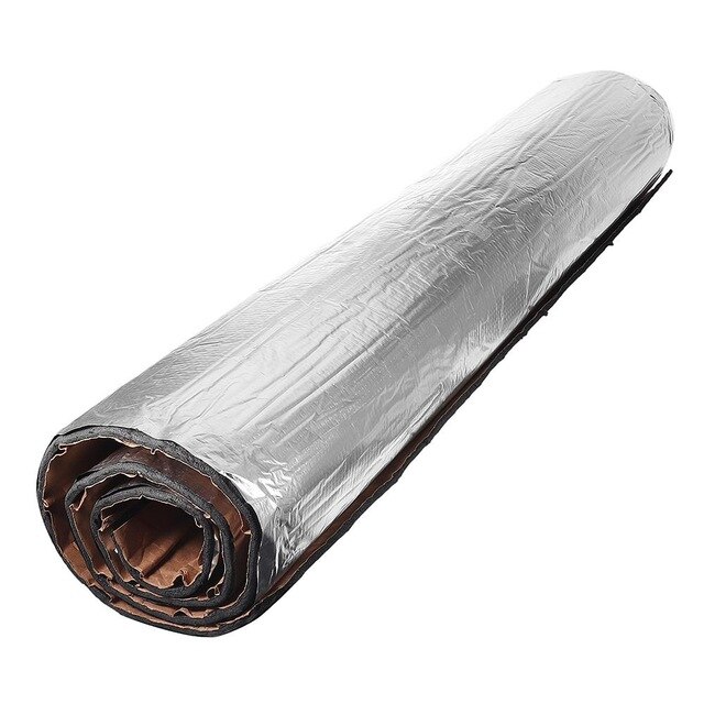 140x100cm 6mm Upgraded Heat Insulation Cotton Noise Insulation Car Sound Proof Insulation Engine Firewall Heat Aluminum Foam: Grid Aluminum Foil