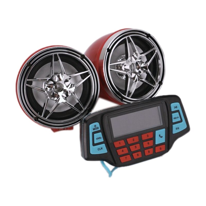 3 Inch Bluetooth Motorcycle Handlebar o System USB FM Radio MP3 Speakers 12V DC