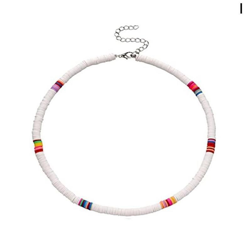 Weichen Tonne Runde Sommer Strand modisch lässig Kette Multi-farbe Halskette Schmuck Für Frauen Halsband Accessori p0M1: 09