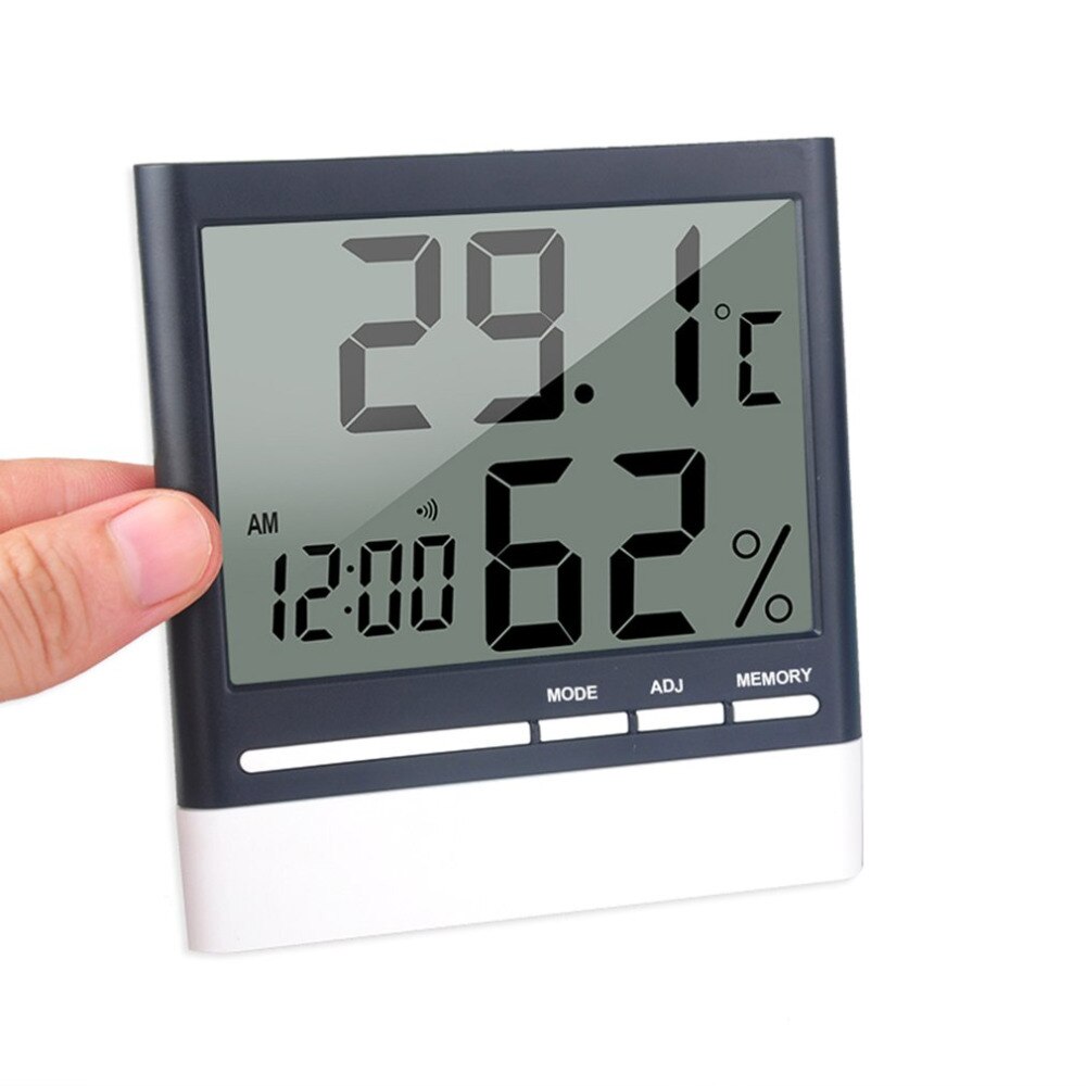 ACEHE Digital Electronic Thermometer Hygrometer Alarm Clock Temperature Humidity Monitor Stand Bracket Hanging Indoor Home Use
