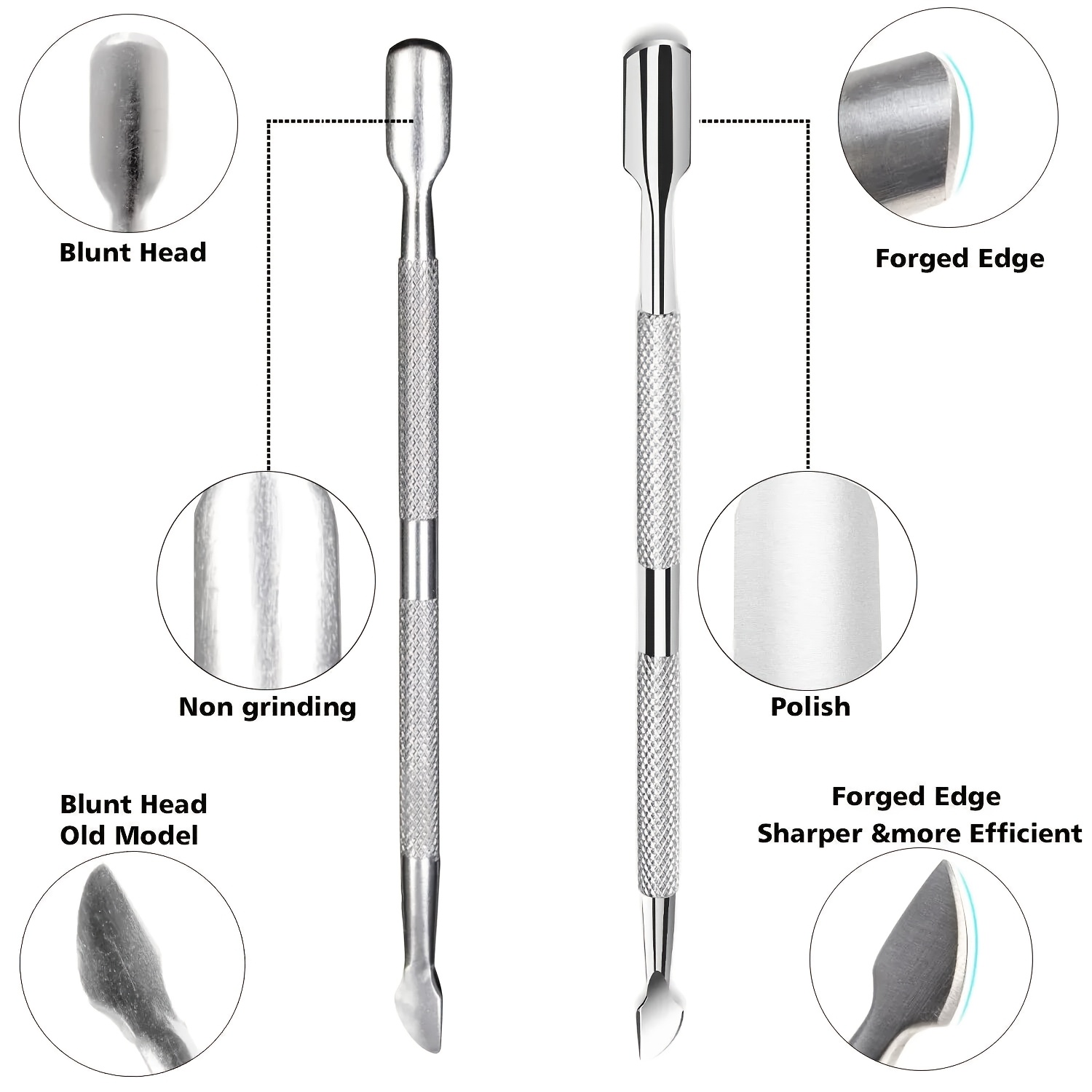 1/2 Stuks Professionele Rvs Cuticle Trimmer Met Cuticle Pusher - Cuticle Remover Cuticle Nipper Cuticle Cutter Clipper