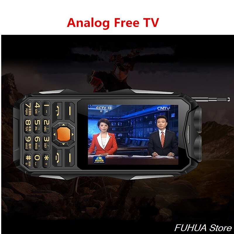 Tkexun  q8 analoge tv-telefoon met grote batterij, dubbele zaklamp, 3.5 inch touchscreen, dual sim mobiele telefoon