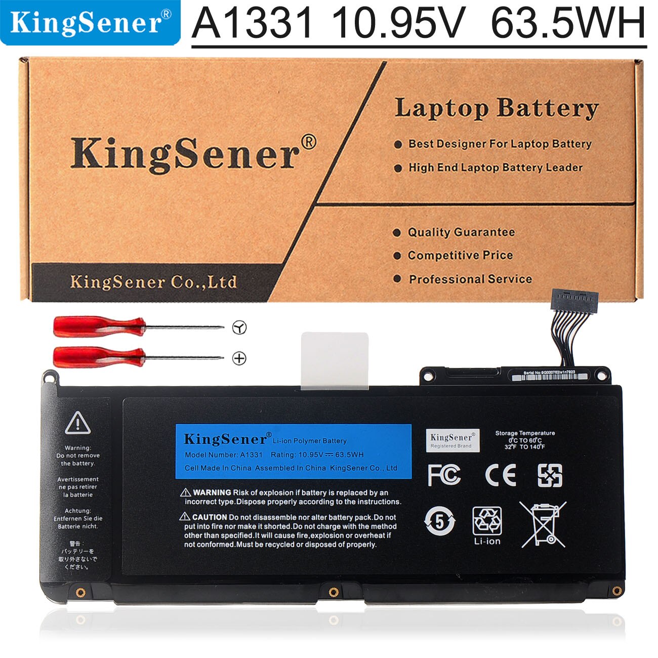 Kingsener nowa bateria robić laptopa A1331 robić jabłko MacBook 13.3 "A1342 Unibody MC207LL/A MC516LL/A 020-6809-A 10.95V 63,5wh