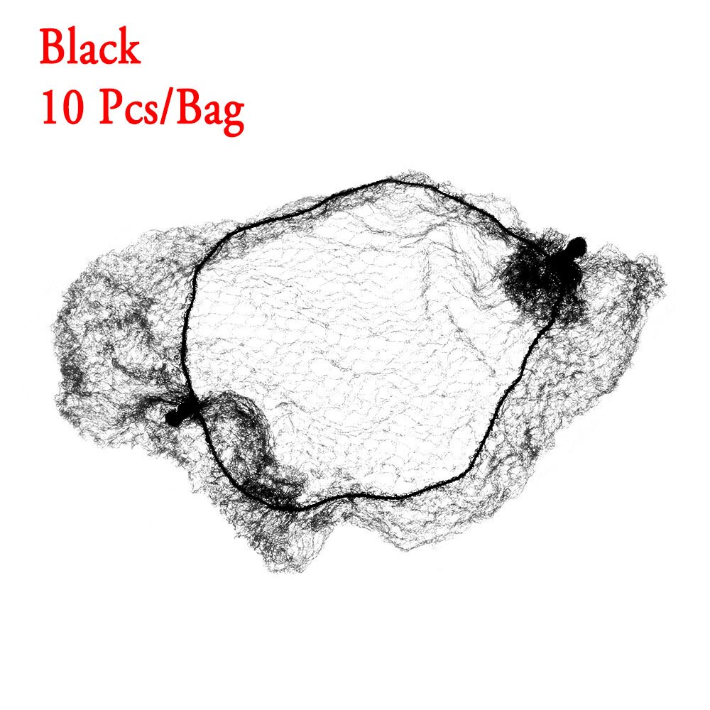3 colors Invisible Hair Nets Fine Mesh Elastic Edge Hair Styling Tool Women for Ballet Snood Bun Cover: Jet-black