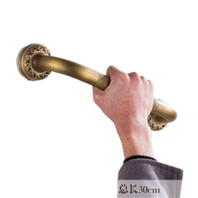 30/40/50cm badrum säkerhets räcke snidade antika toalett badkar säkerhetshandtag mässing borstad dusch stöd verktyg