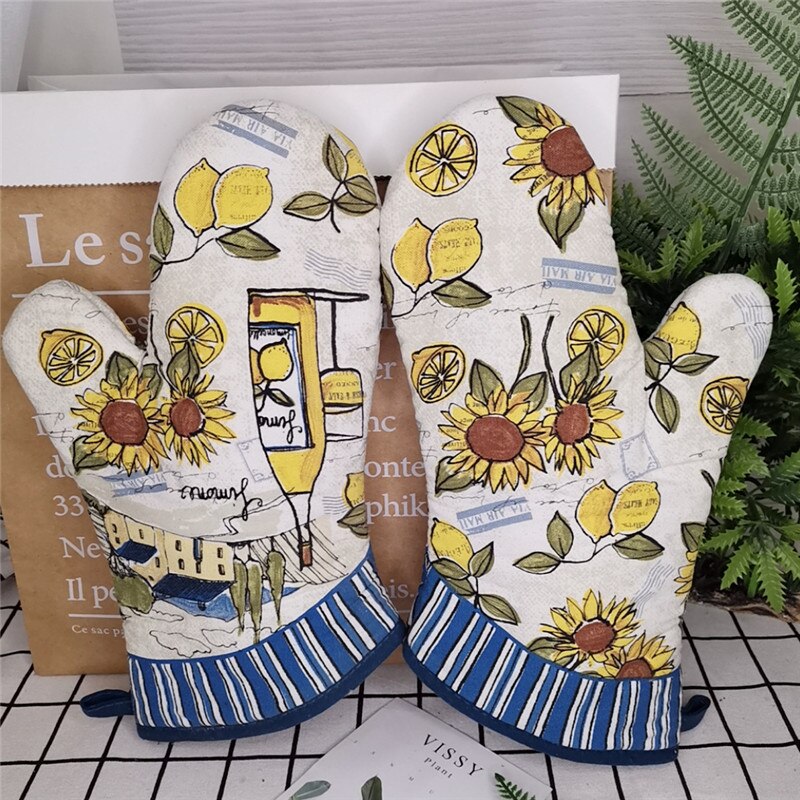 1Pc 18x33cm Baumwolle Bunte Gedruckt Backofen Handschuhe Backen Anti-Heißen Handschuh Pad Mikrowelle Isolierung Küche werkzeug: Stil 11