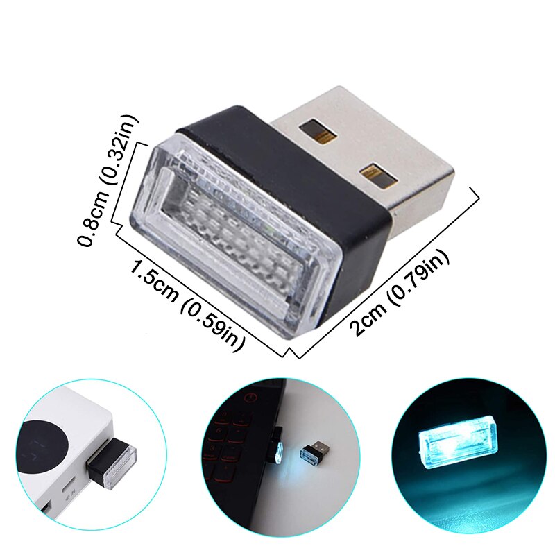 Mini USB LED Nacht Lichter Auto Innen Atmosphäbetreffend Lampe Auto Dekoration Umgebungs Beleuchtung LED Neon- Birne Auto Waren 5V weiß verrotten