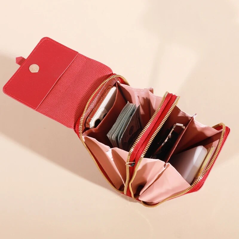 Touch Screen Mobile Phone Bag, Mini Flap Crossbody Bag, Faux Leather Purse, Vertical Wallet With Card Slots