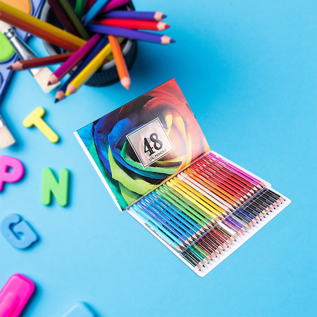 Set Dessin DagouColor – 48 Crayons De Couleur + 4 Blocs Papier (A4 Et A3) 100 GSM, Pour Artistes Débutants Ou Confirmés